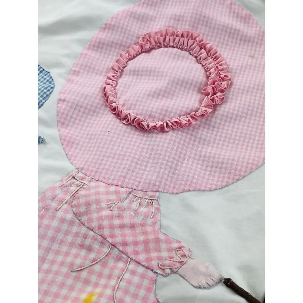 Vintage Girl Bonnet Sunbonnet Baby Quilt Horse 3D Handmade Hearts Sue Boy Riding